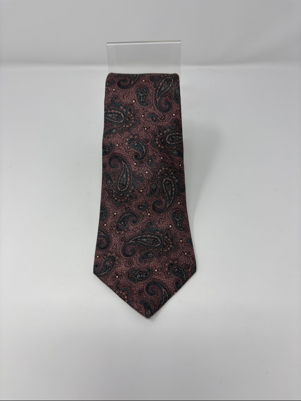 Dior Silk Paisley Tie in Burgundy and Black